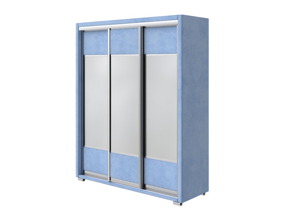 Шкаф Орматек Шкаф-купе 3х дв Orma Soft 2 3 зеркала Ткань Велюр Teddy Небесно-голубой 177x60 131630₽